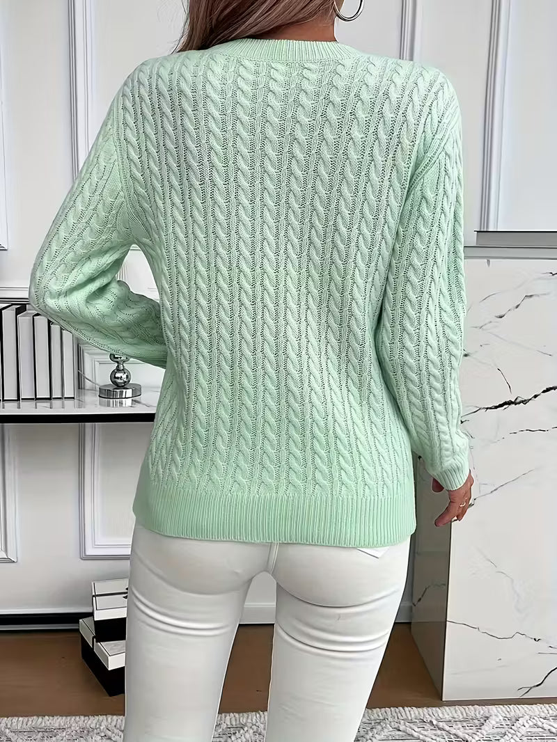 Twist Cable Round Neck Jumper