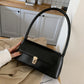 Shoulder Bag Faux Leather with Gold-Tone Hardware