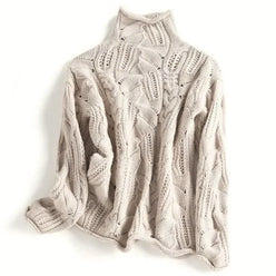 Cashmere-Feel Wavy Pattern Jumper