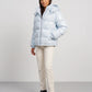 Short Shiny Hooded Puffer Jacket with Puffy Channels