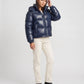 Short Shiny Hooded Puffer Jacket with Puffy Channels