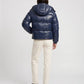 Short Shiny Hooded Puffer Jacket with Puffy Channels