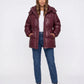 Shiny Puffer Jacket with Drawcord Waist