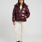 Short Shiny Hooded Puffer Jacket with Puffy Channels
