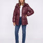Shiny Puffer Jacket with Drawcord Waist
