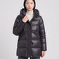 Shiny Hooded Puffer Jacket with Popper Placket