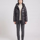 Shiny Hooded Puffer Jacket with Popper Placket