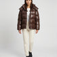 Short Shiny Hooded Puffer Jacket with Puffy Channels