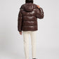 Short Shiny Hooded Puffer Jacket with Puffy Channels