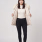 Short Shiny Puffer Jacket with Faux Fur Collar