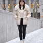 Short Shiny Puffer Jacket with Faux Fur Collar