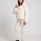 Short Shiny Hooded Puffer Jacket with Puffy Channels