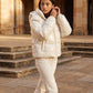 Short Shiny Hooded Puffer Jacket with Puffy Channels