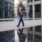 Shiny Puffer Jacket with Drawcord Waist