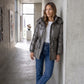 Shiny Puffer Jacket with Drawcord Waist
