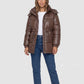 Shiny Puffer Jacket with Drawcord Waist