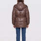 Shiny Puffer Jacket with Drawcord Waist