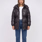 Shiny Puffer Jacket with Drawcord Waist