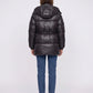 Shiny Puffer Jacket with Drawcord Waist