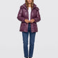 Shiny Puffer Jacket with Drawcord Waist