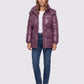 Shiny Puffer Jacket with Drawcord Waist