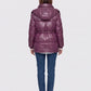 Shiny Puffer Jacket with Drawcord Waist