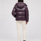Short Shiny Hooded Puffer Jacket with Puffy Channels