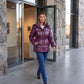 Shiny Puffer Jacket with Drawcord Waist