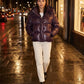 Short Shiny Hooded Puffer Jacket with Puffy Channels