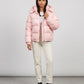 Short Shiny Hooded Puffer Jacket with Puffy Channels
