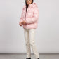 Short Shiny Hooded Puffer Jacket with Puffy Channels