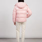 Short Shiny Hooded Puffer Jacket with Puffy Channels