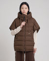 Sleeveless Puffer Cape Gilet with Hood