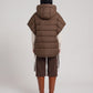 Sleeveless Puffer Cape Gilet with Hood