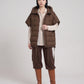Sleeveless Puffer Cape Gilet with Hood