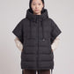 Sleeveless Puffer Cape Gilet with Hood