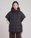 Sleeveless Puffer Cape Gilet with Hood