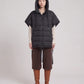 Sleeveless Puffer Cape Gilet with Hood