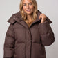 Short Puffer Jacket with Detachable Hood