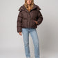 Short Puffer Jacket with Detachable Hood