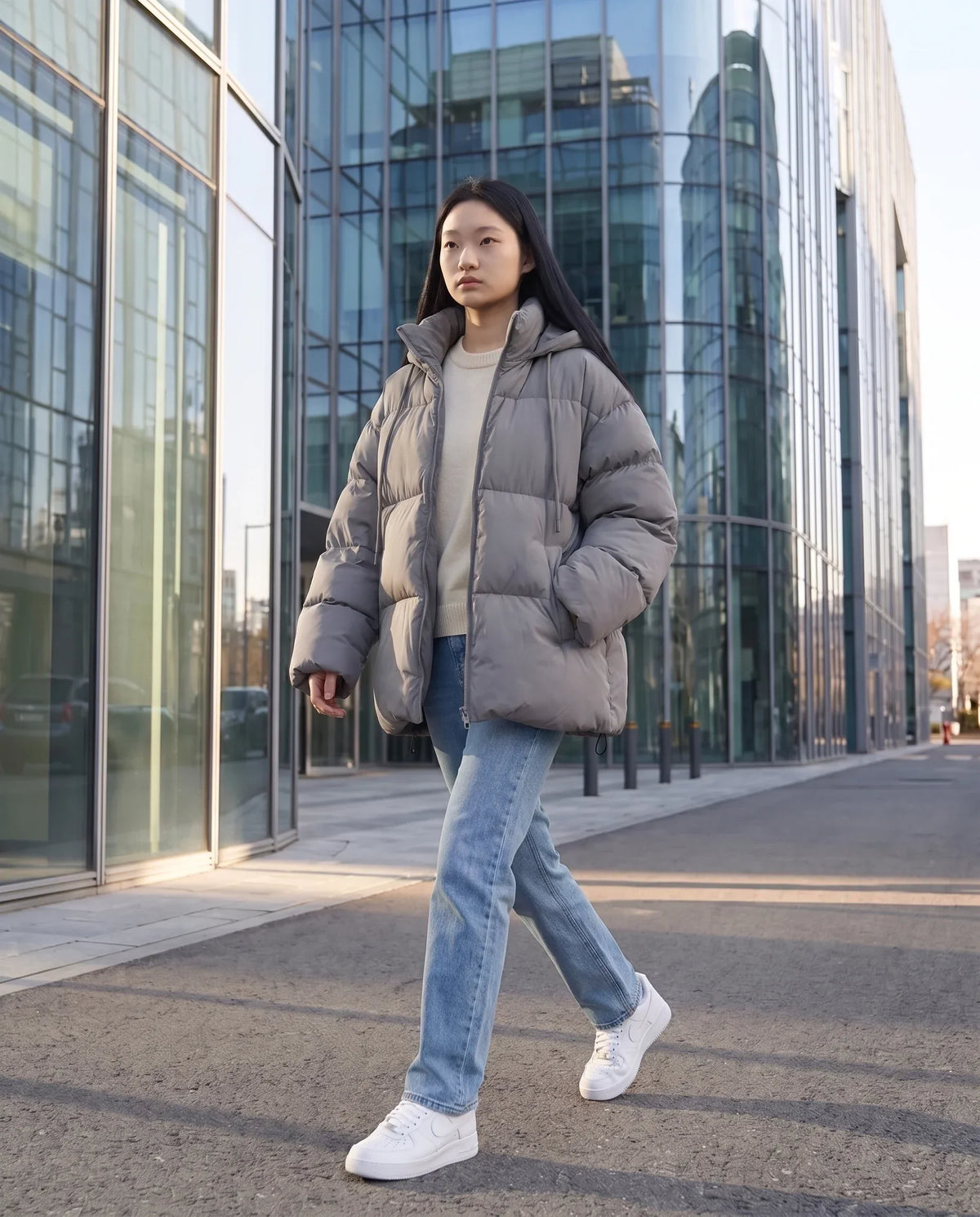 Oversized Hooded Quilted Puffer Jacket