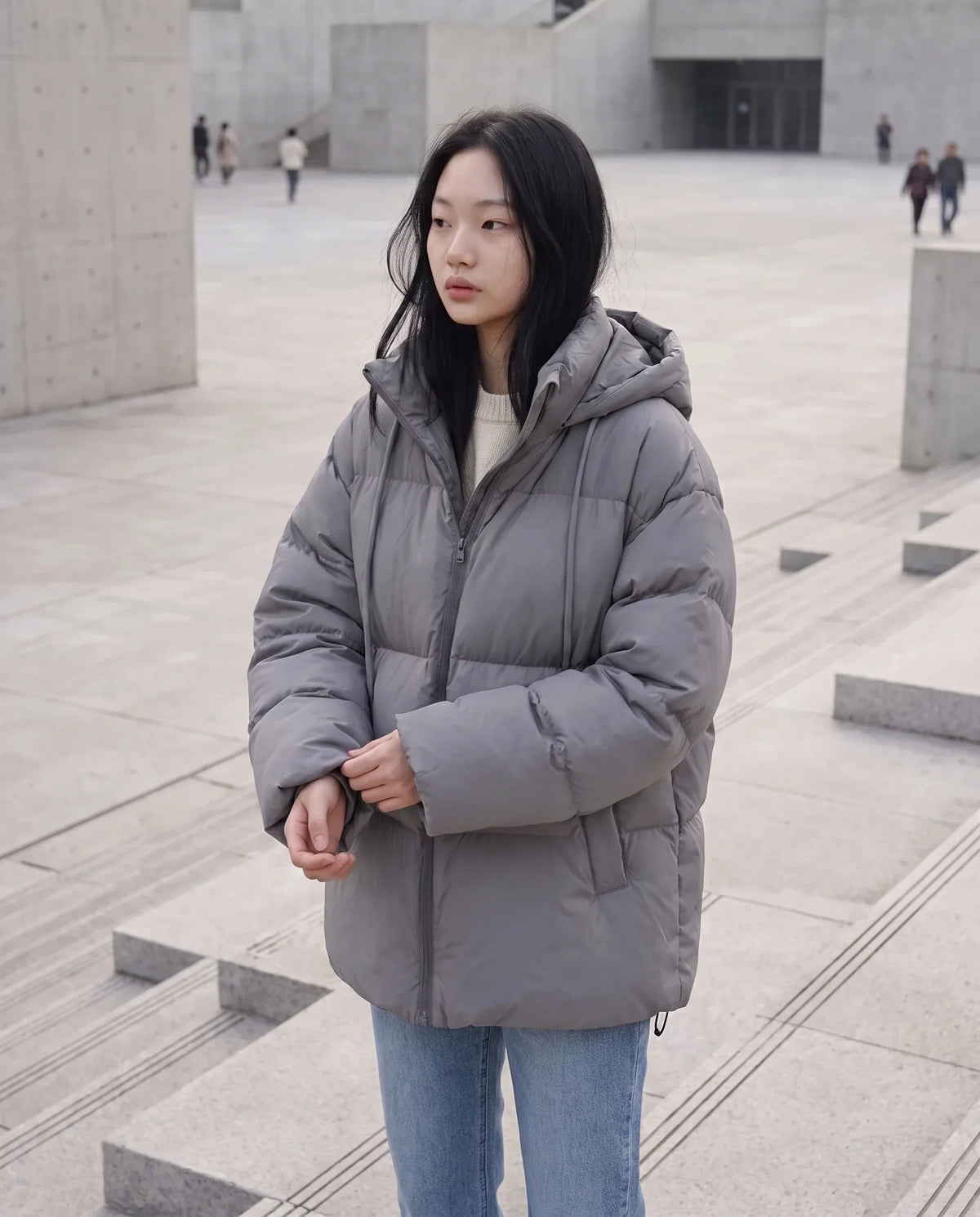 Oversized Hooded Quilted Puffer Jacket