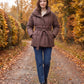 Short Belted Puffer Jacket with Funnel Collar