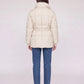 Short Belted Puffer Jacket with Funnel Collar