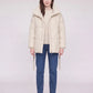 Short Belted Puffer Jacket with Funnel Collar