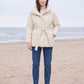 Short Belted Puffer Jacket with Funnel Collar