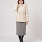 Short Fitted Puffer Jacket with Faux Fur Hood