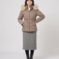 Short Fitted Puffer Jacket with Faux Fur Hood