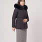 Short Fitted Puffer Jacket with Faux Fur Hood