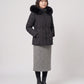Short Fitted Puffer Jacket with Faux Fur Hood